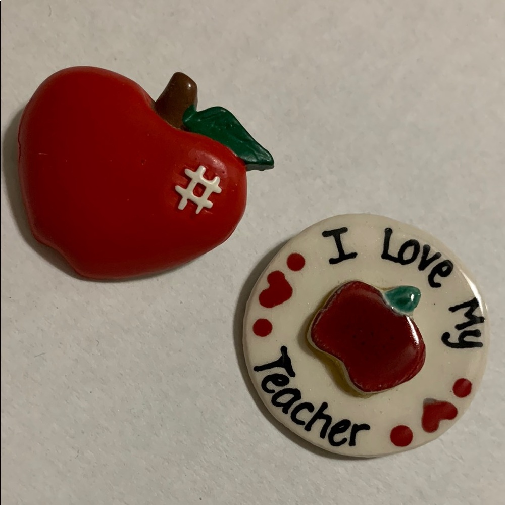 Red Apple Teacher Pins
